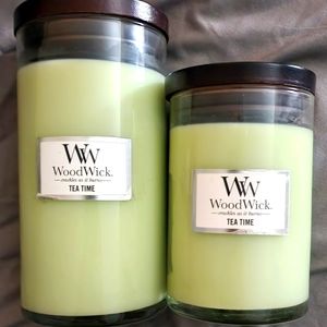 Woodwick Tea Time 18.6 & 10.8oz. Madison Jar Candle Set of 2
